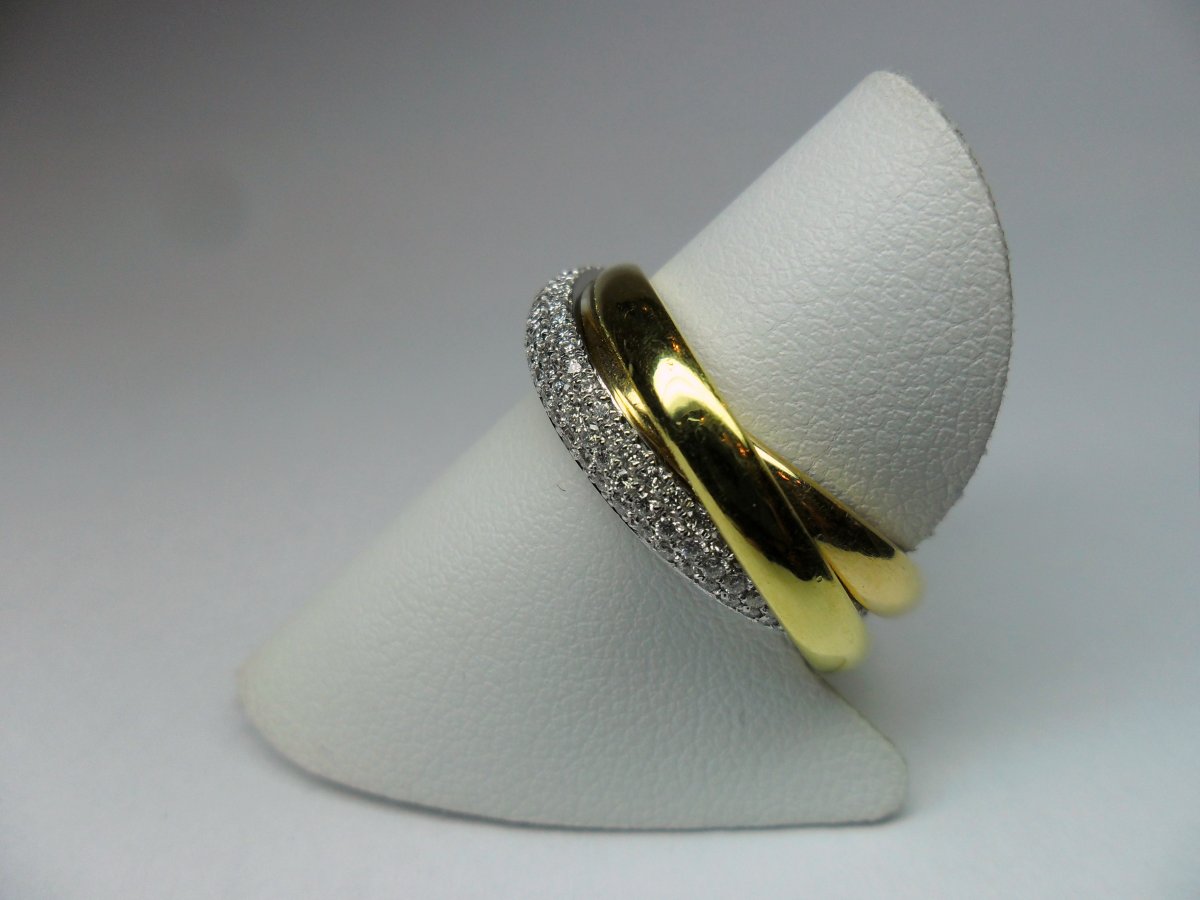 Trinity Pavé Ring Tricolor